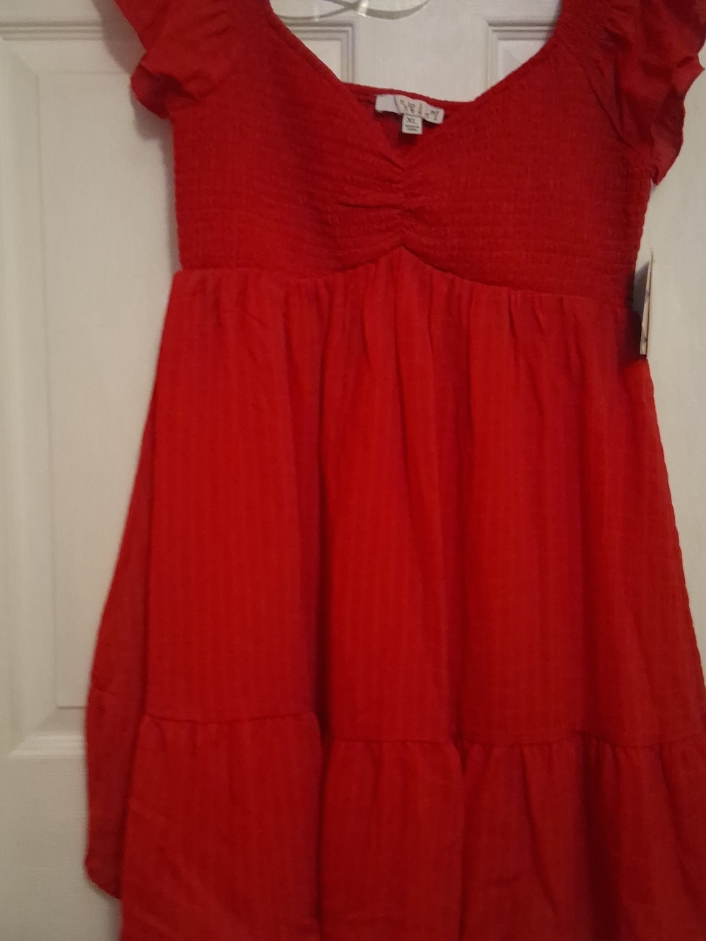 Inspired Hearts Bright Red Junior Girls' XL Ruffle Sleeve Dress
